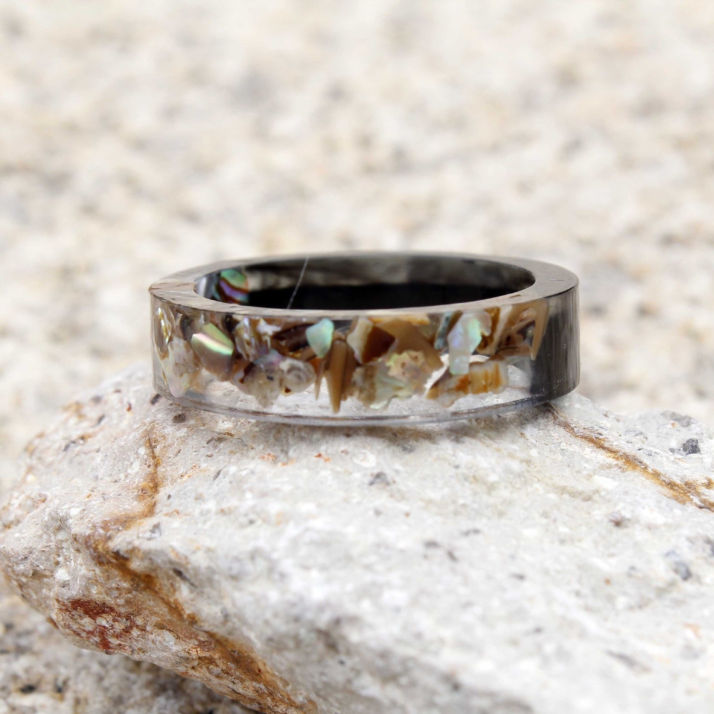 Wood Ring Purple Sandalwood Ebony Handmade Vintage Flower Style Unisex Jewelry Size 16 19mm Natural Glow Matte