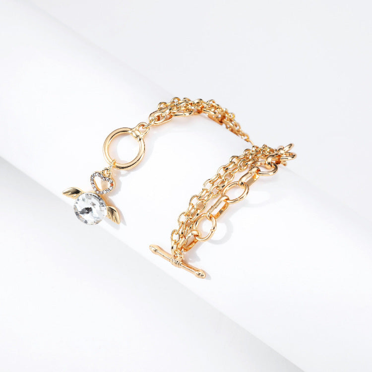 Bohemian Beaded Bracelet With Rhinestones Angel Pendant Charms Unisex Multi Layer Chain Jewelry For Daily Wear