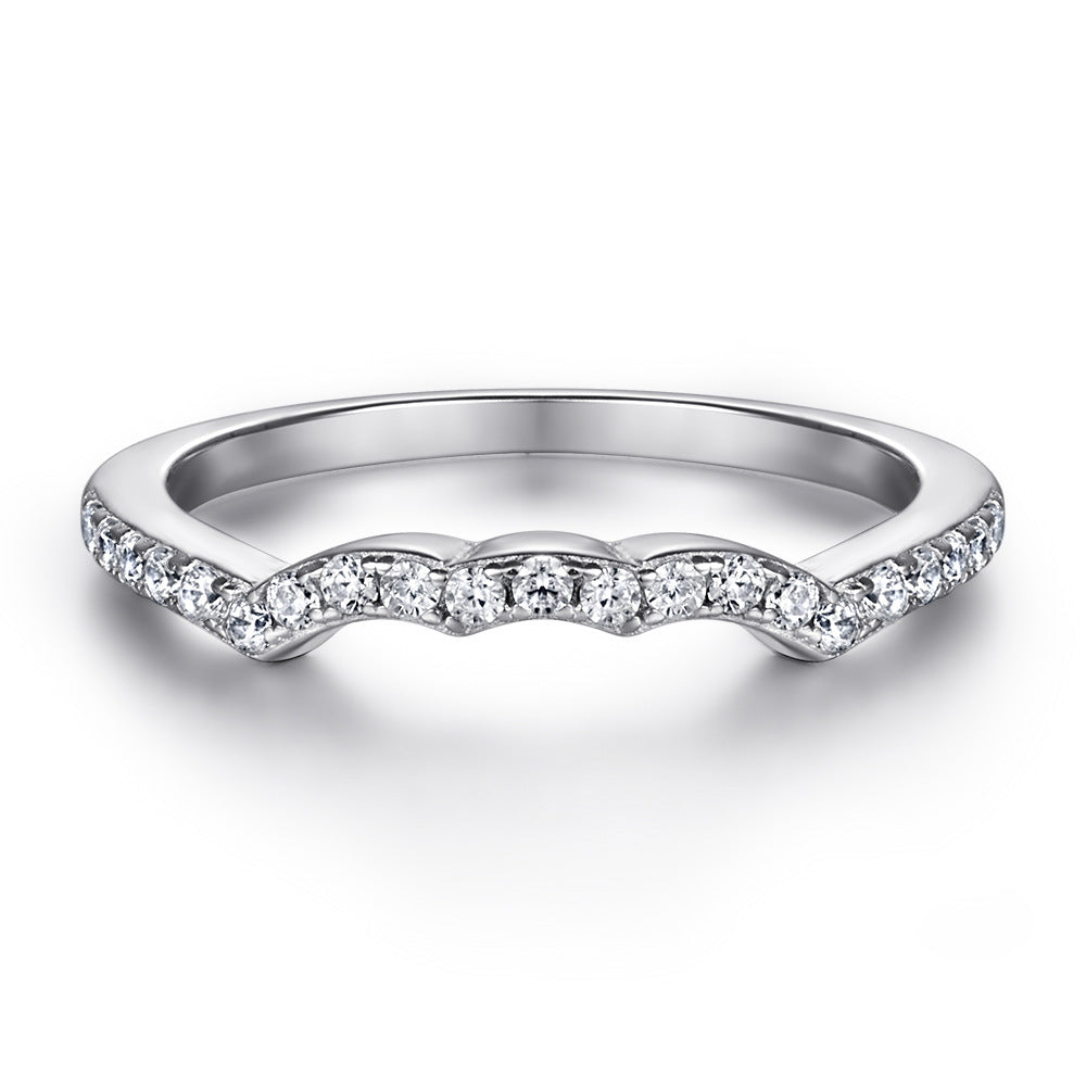 Womens Sterling Silver Crown Rings Two In One With Inlaid Zircons Diamonds Polished Finish For Her Fashionable