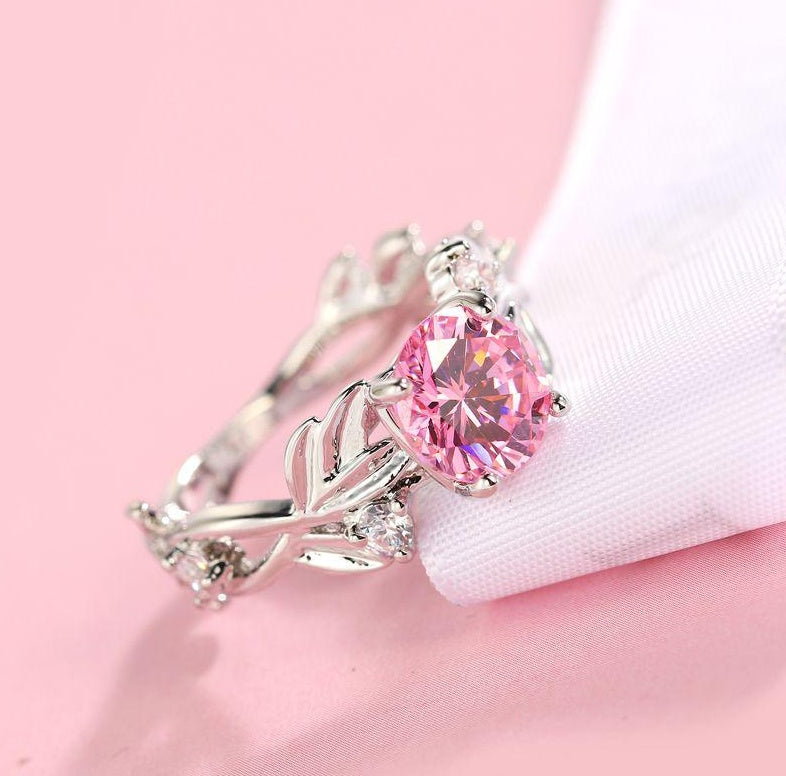 Womens Zircon Ring Silver Plated Copper Geometric Ring European American Gifts Her Fashion Jewelry Accessories