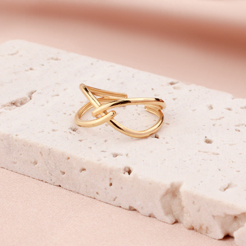 Titanium Steel Adjustable Openwork Ring Vintage Palace Style Geometric Ring For Women Fashion Jewelry Style Edition