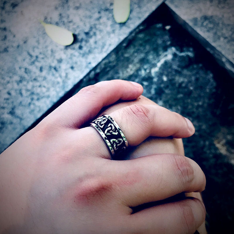 Celtic Knot Stainless Steel Ring For Men Nordic Style