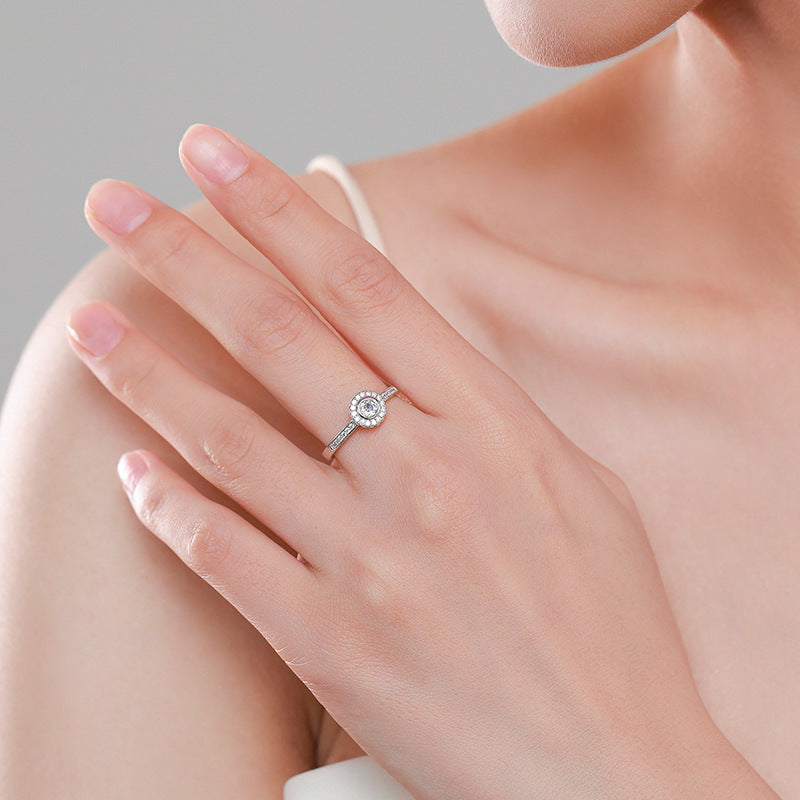 Womens Silver Ring With Gold Inlay Geometric Design And Simulated Diamond Accent Platinum Plated Gemstone Ring