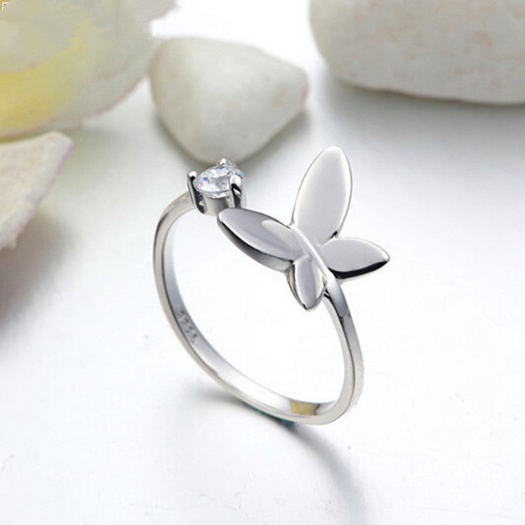 Adjustable Copper Ring Butterfly Heart Wing Zodiac Jewelry