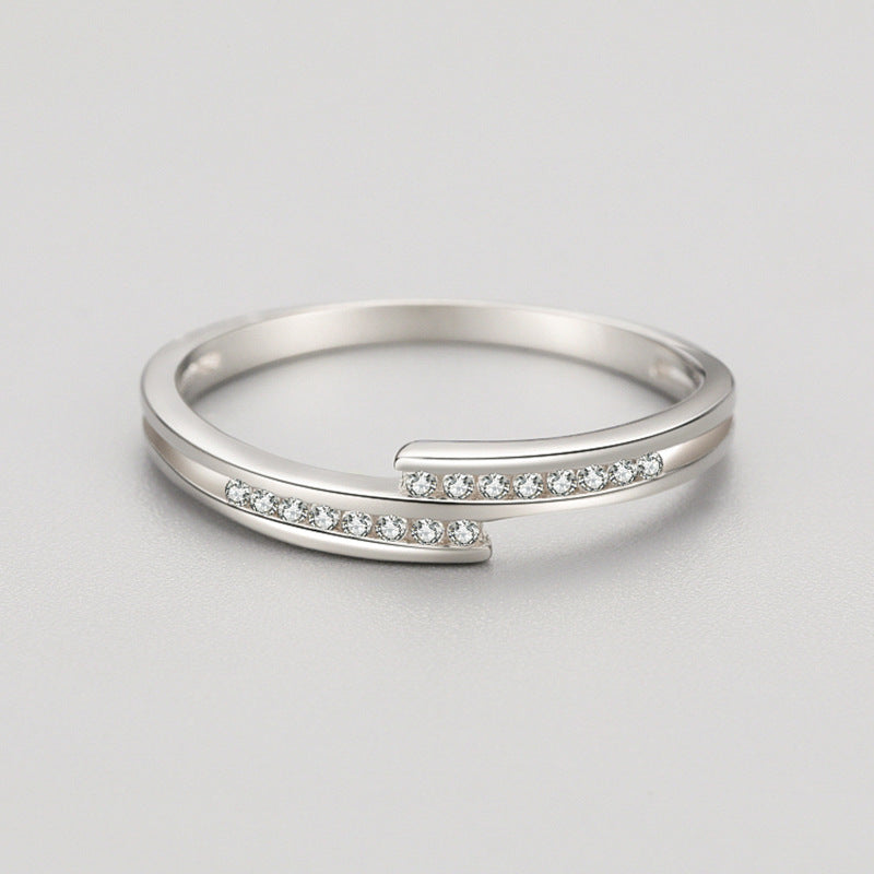 Womens S925 Sterling Silver Ring Geometric Design Gold Plated Inlaid Artificial Gemstones Anniversary For Everyday Wear