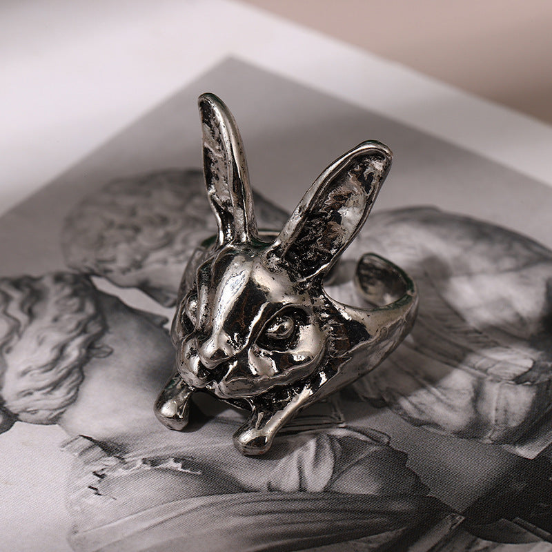 Adjustable Animal Ring Rabbit Zodiac Opening Ring for Index Finger Alloy Material Cute Jewelry Gift Idea Style
