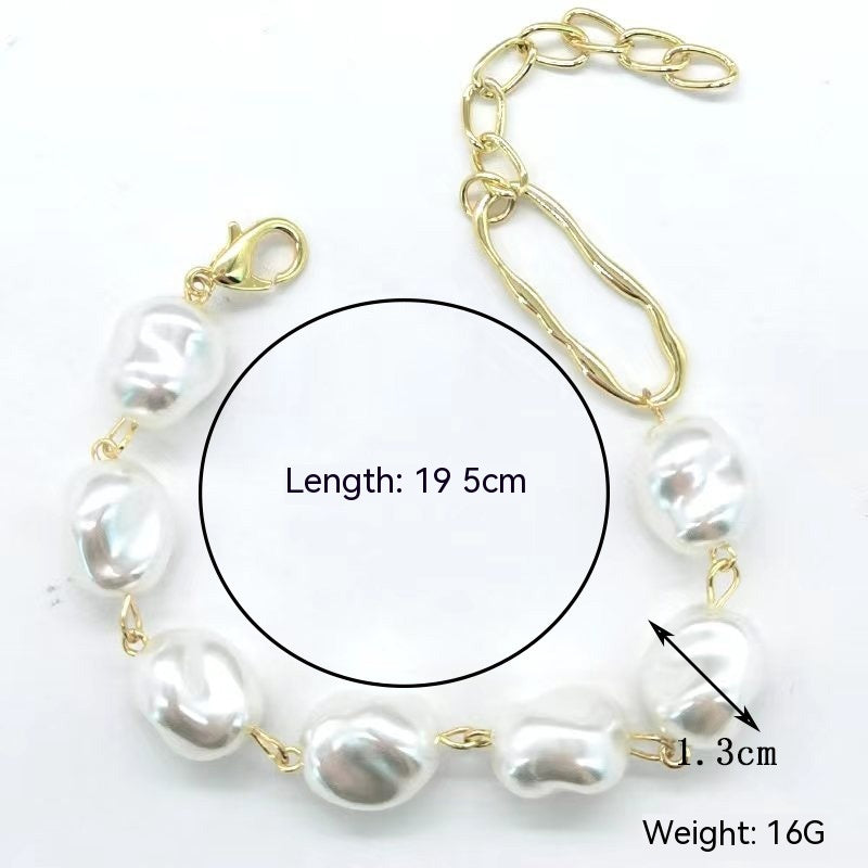 Bohemian Bracelet With Pearl Accents Geometric Shapes