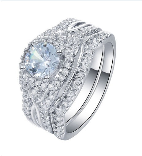 Women Diamond Ring Alloy Inlaid Zircon Color As Picture Material Manufacturing Process Gender Women Diamond Ring Women