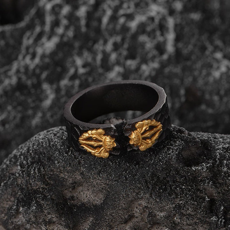 Womens Vintage Ring Adjustable Retro Geometrical Alloy Ring Electroplated Fashion Jewelry Statement Piece Women