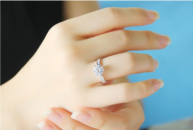 925 Sterling Silver Crystal Zircon Crown Ring For Women Sparkling Engagement Gift For Wedding Anniversary Idea