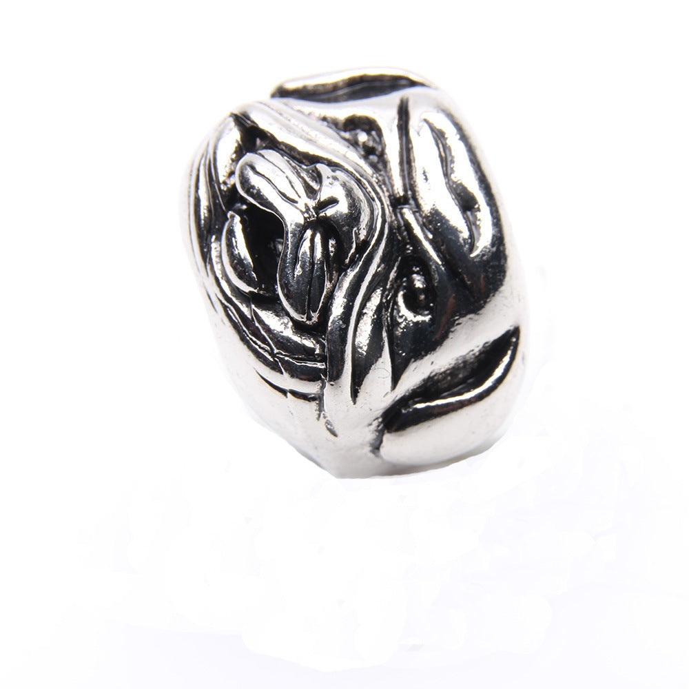 Mens Pug Ring With Gem Inlay Electroplated Alloy European Design Jewelry Animal Ring For Him Gift For Fashionable Men