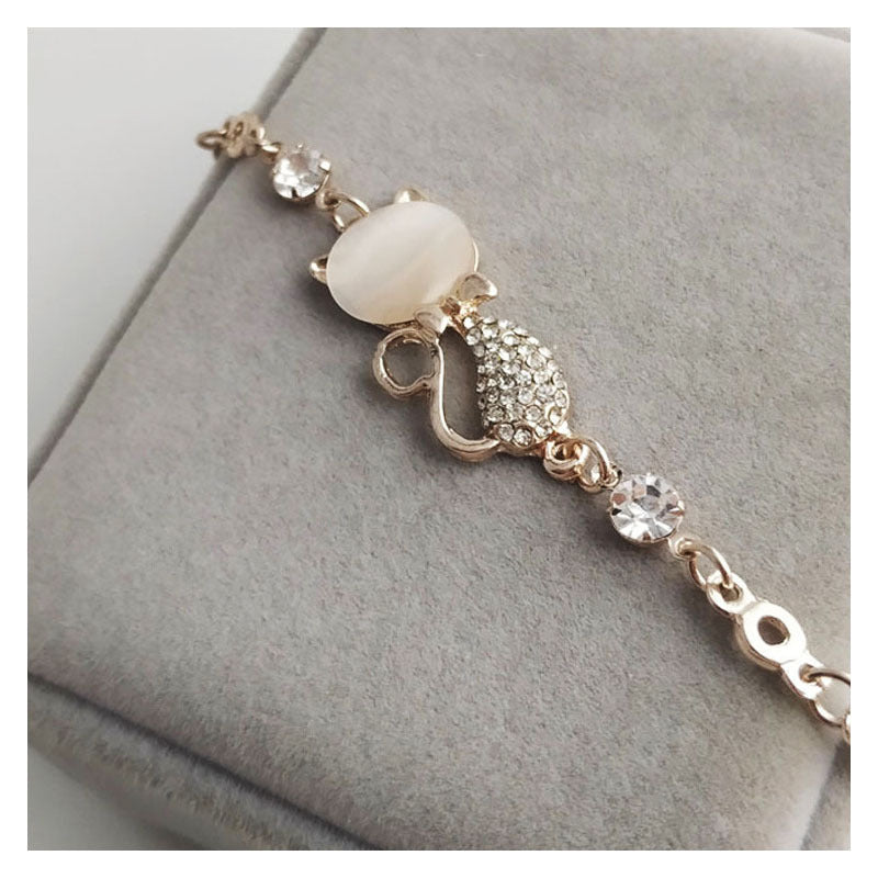 Womens Alloy Bead Bracelet Diamond Inlaid Charm European Fashion Jewelry Elegant Wrist Decor For Women Shimmer