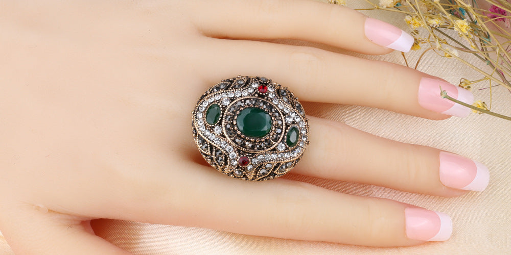 Bohemian Geometry Alloy Ring Unisex Vintage Style Jewelry With Electroplating Shine For Women Fashion Accessory Gift