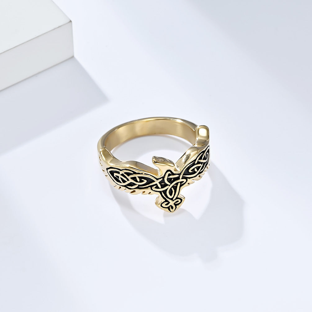 Celtic Eternal Knot Eagle Titanium Steel Ring Retro Style