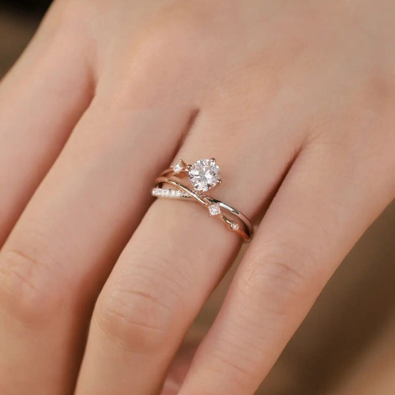 Geometric Copper Ring Adjustable Opening Gold Plated Stackable Design Fashion Ring for Women Jewelry 5mm Daily