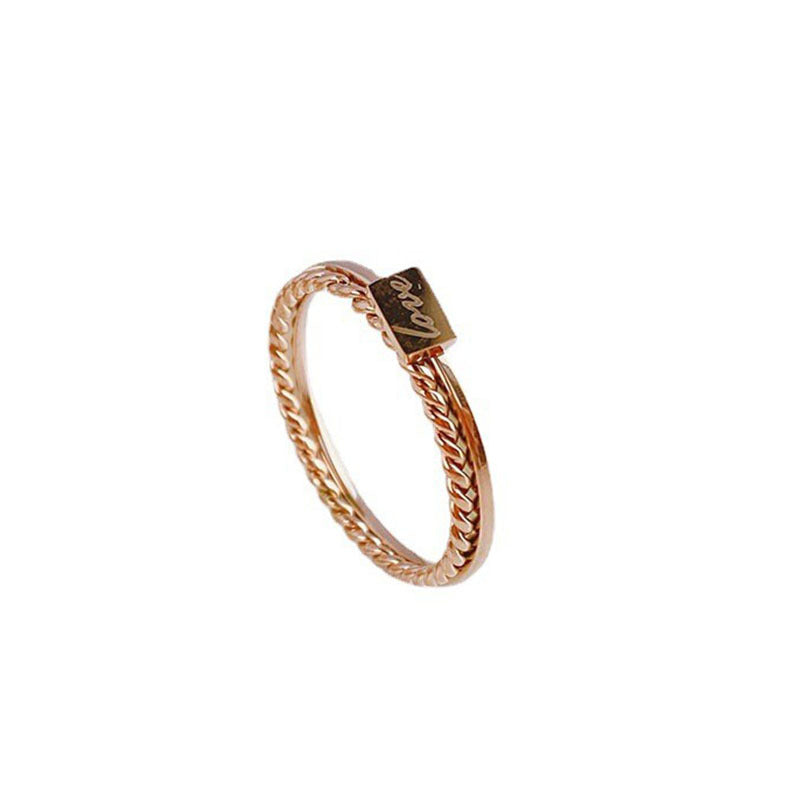 Womens Titanium Steel Ring Delicate Twist Design Durable Everyday Wear Trendy Fashion Jewelry Timeless Details