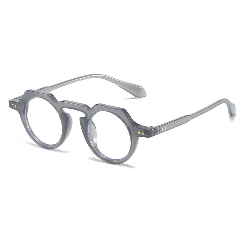 Womens Round Sunglasses Retro Literary Eyewear PC Lens Fashion Accessories Bright Black Gray Green Frames Lux