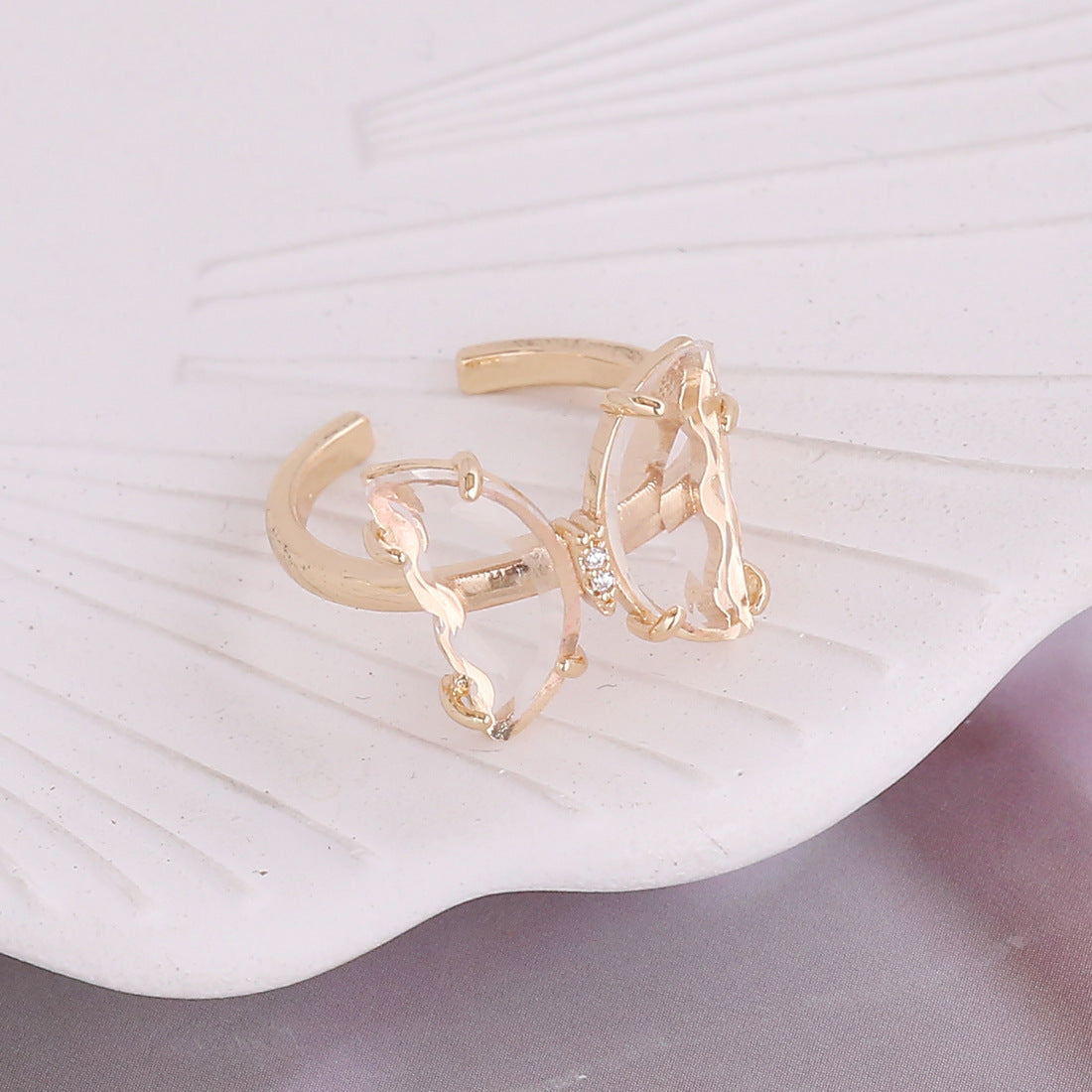 Butterfly Ring Electroplated Copper Elegant Butterfly Shaped Ring Fashion Jewelry Delicate Design Trendy Ring One Size