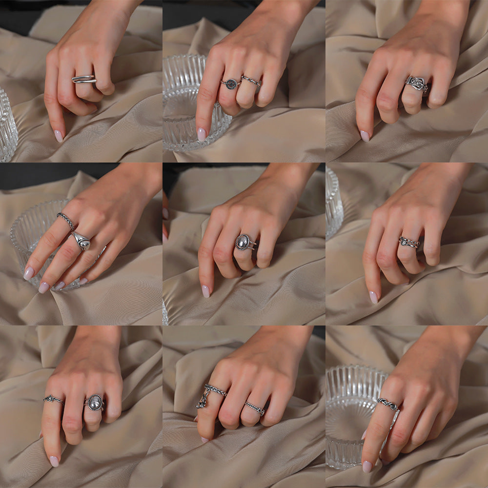 Adjustable Crystal Ring With Knotted Multi Layer Design Heart Shaped Milky White Crystal Ring Elegant Shine Up