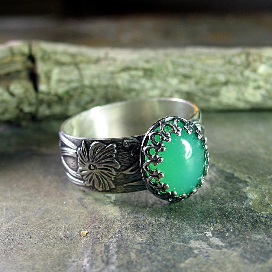Antique Silver Lace Gemstone Ring Vintage Fashion Alloy Statement European American Inspired For Everyday Wear