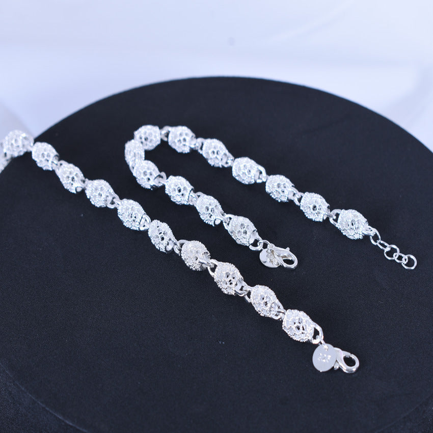 Elegant Alloy Lantern Bracelet For Women Silver Bangle Jewelry Accessory Wristwear Sleek Everyday Shine Finish