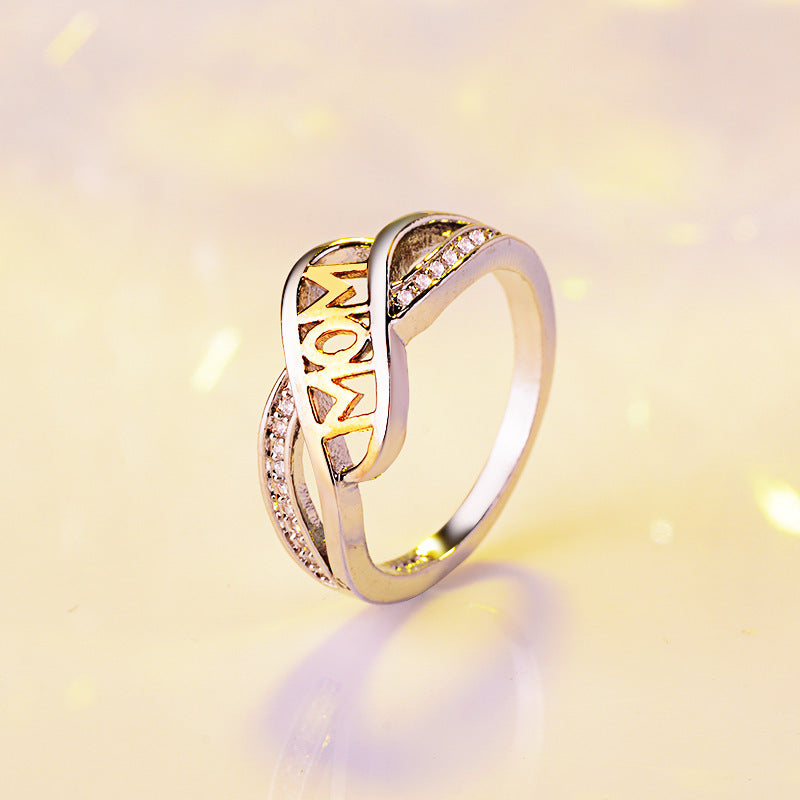 18K Gold Plated Copper Letter Initial Ring European Fashion Jewelry Individually Packed Gift For Holiday Season
