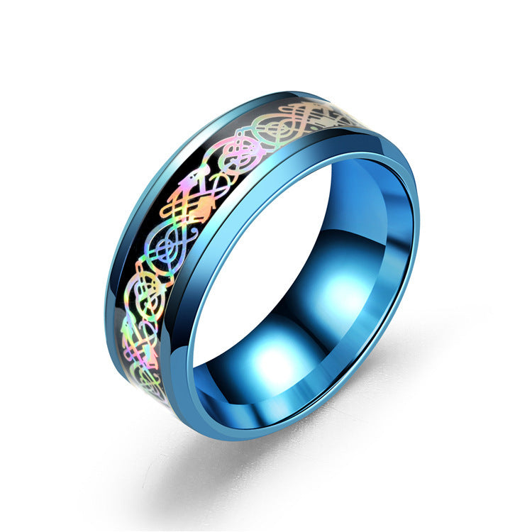 Rainbow Dragon Tattoo Ring Four Color Choices Sizes 6 7 8 9 10 11 12 13 Unisex Fashion Jewelry Gift Idea For Collectors