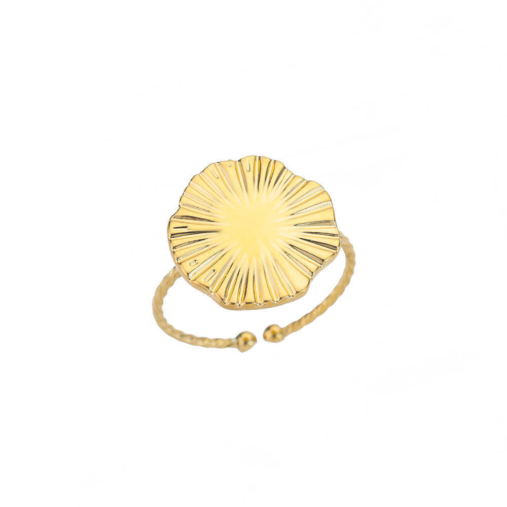 Womens Stainless Steel Ring Adjustable Geometric Open Ring Round Electroplated Jewelry for Women Everyday Wears