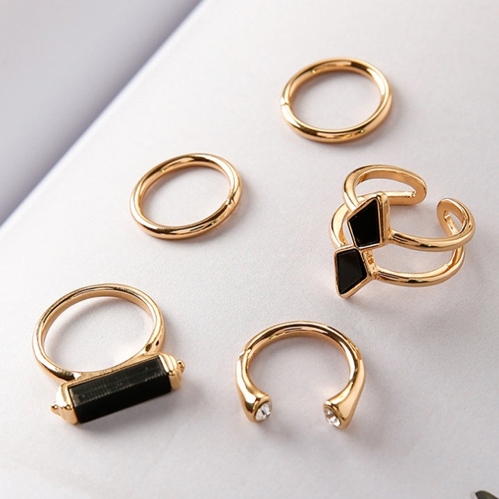 Arrow Five Piece Ring Set Fashion Alloy Jewelry For Index Finger Joint Women Wild Style Adjustable Comfort Fit