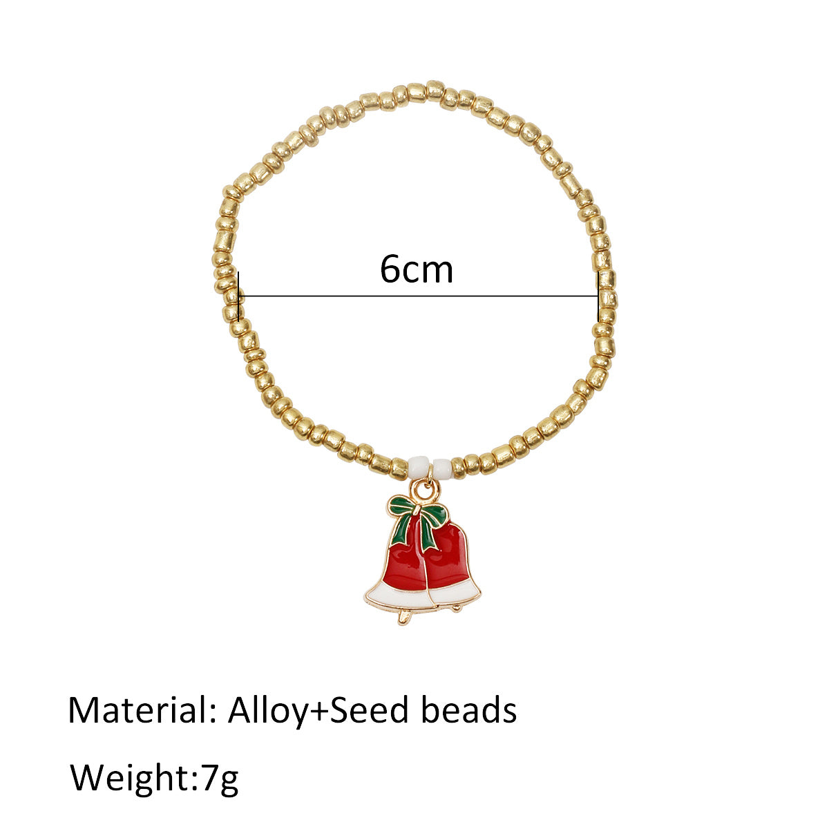 Alloy Bracelet With Rice Beads Geometric Bangle For Women Stylish Jewelry 6cm Diameter Color As Shown Nice Fit