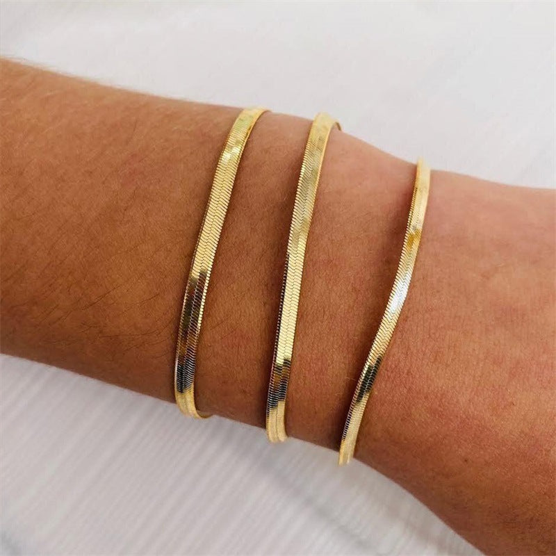 Gold Plated Stainless Steel Bracelet For Women Girls