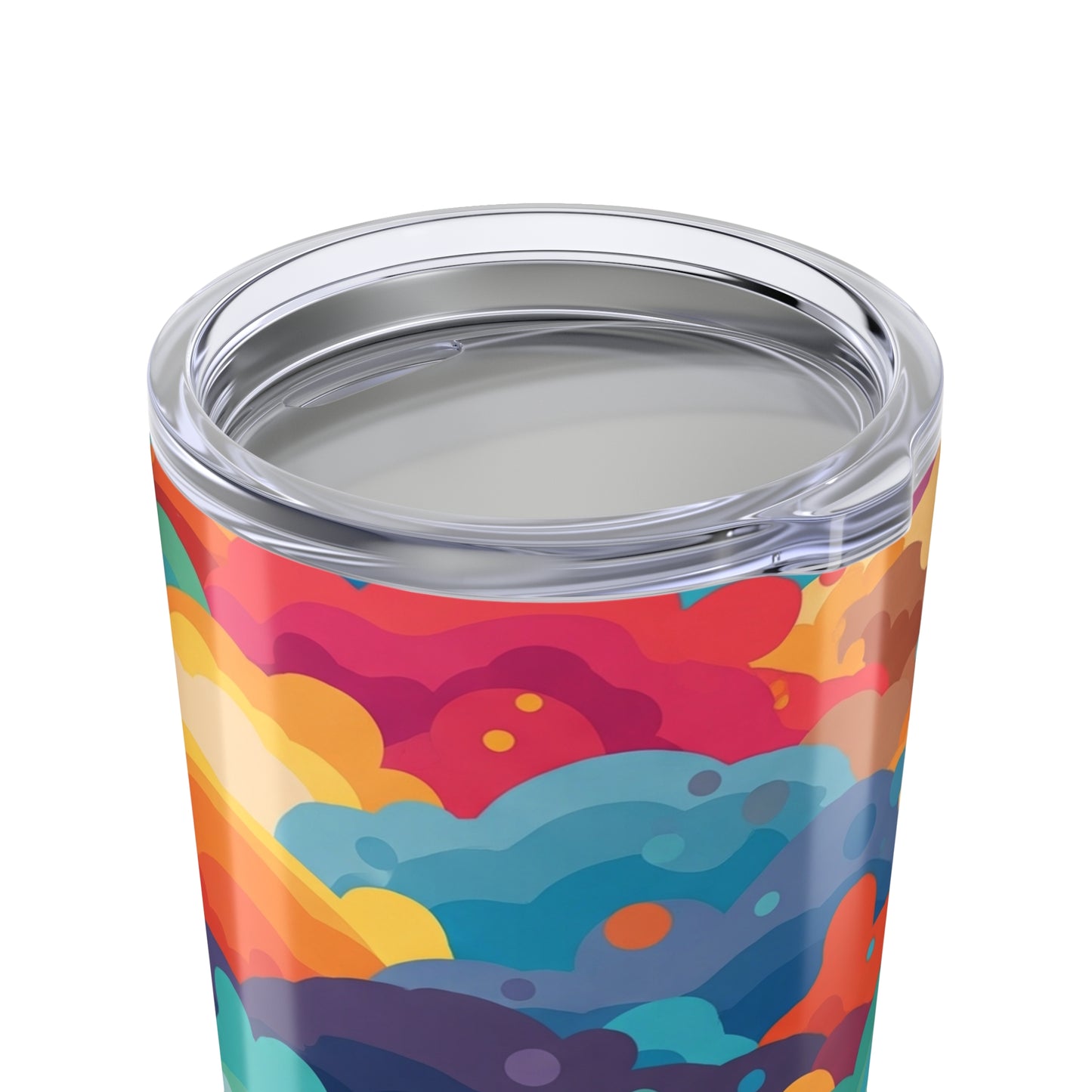 20 Ounce Stainless Steel Tumbler With Printed Design Double Wall Vacuum Insulation Leak Proof Thermal Travel