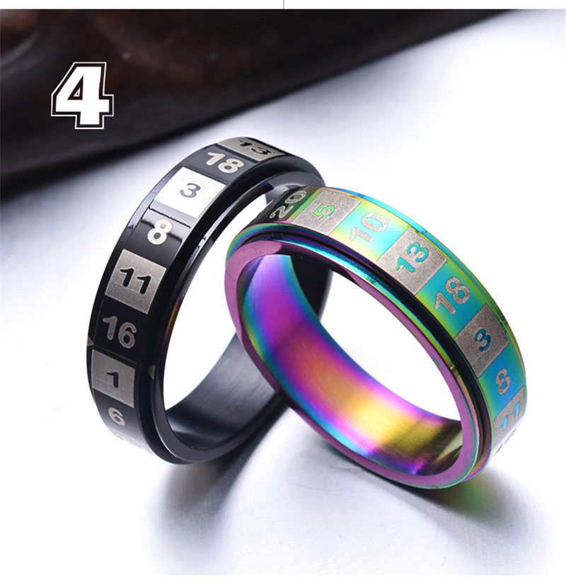 Black Spinner Ring 6mm Rotating Couple Band 6g Jewelry