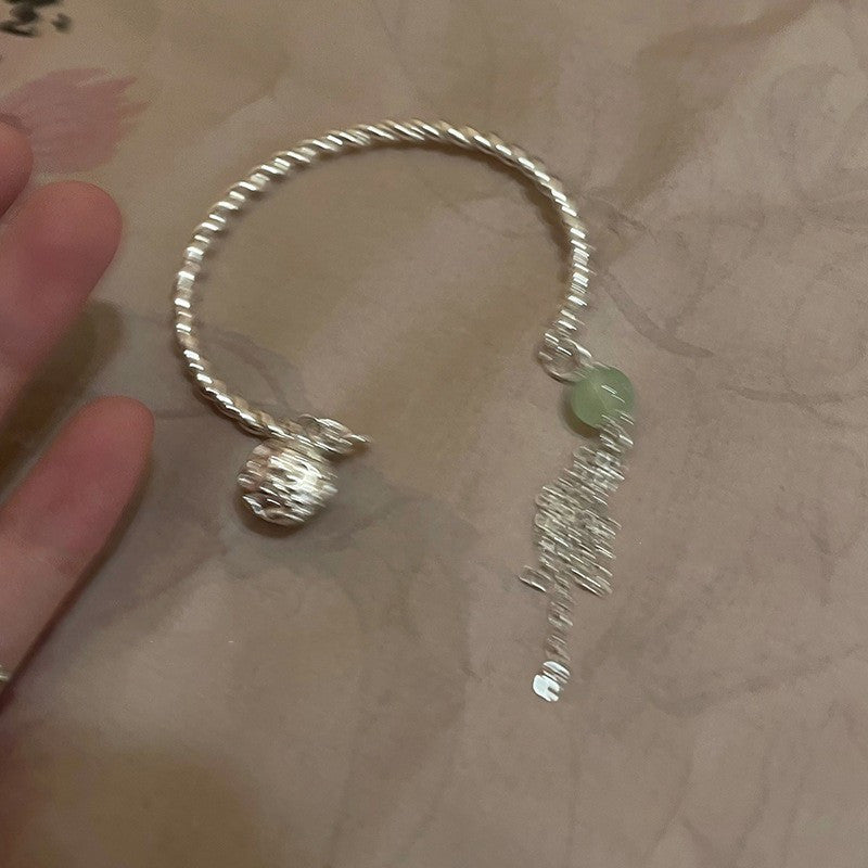 Beaded Vintage Electroplated Alloy Bracelet With Geometric Circle Triangle Wave Dot Charms Fashion Jewelry Art