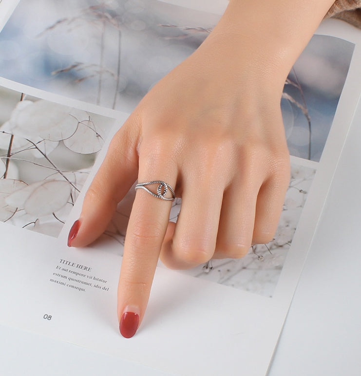 925 Sterling Silver Ring for Women Adjustable Band Vintage Design Mixed Twist Thin Ring Band 2.5mm Width Lightweight 2g