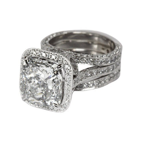 Womens Square Diamond Inlaid TopazGem Ring Sterling Silver Inlaid White Gold Plated Copper Geometric Fashion