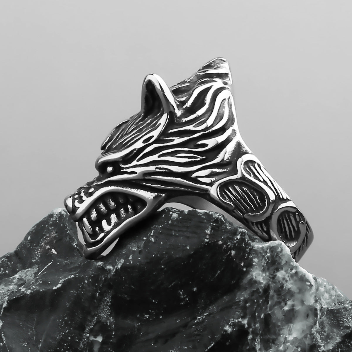 Mens Hip Hop Stainless Steel Ring Geometric Modern Fashion Jewelry Durable Daily Wear Accessory Everyday Style