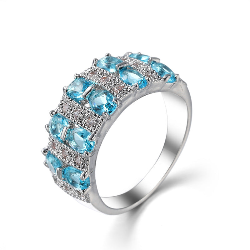 Zircon Ring For Women Copper Jewelry Sparkling Promise Engagement Gift Dainty Fashion Accessory For Daily Wear