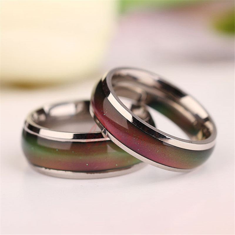Adjustable Mood Ring Color Changing Fashion Jewelry Copper Ring Environmentally Friendly Trendy Temperature Sensitive