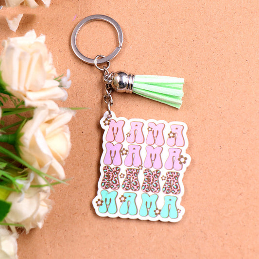 Acrylic Keychain Floral Gift For Couples Mothers Day
