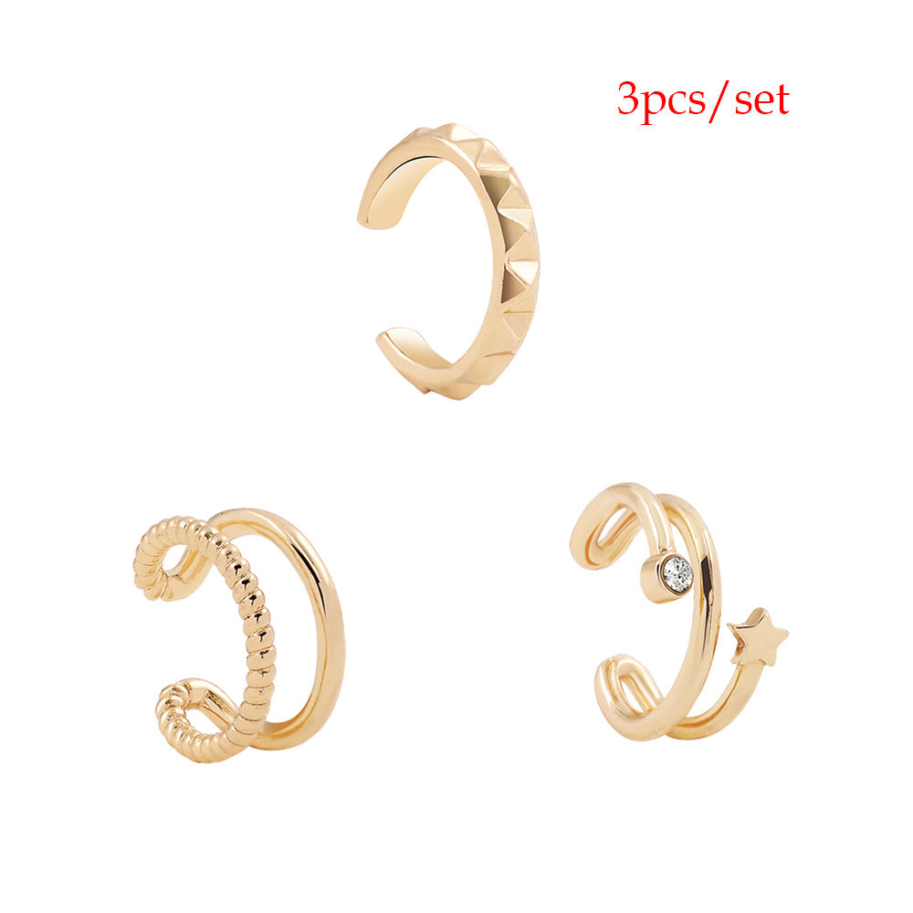Vintage Alloy Clip On Earrings Zircon For Women And Girls Secure Lightweight Comfort No Piercing For Everyday