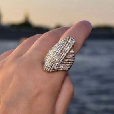 Womens Titanium Steel Ring With Rhinestones Coin Design Gold Electroplated Jewelry Gift For Her Chic Accessory