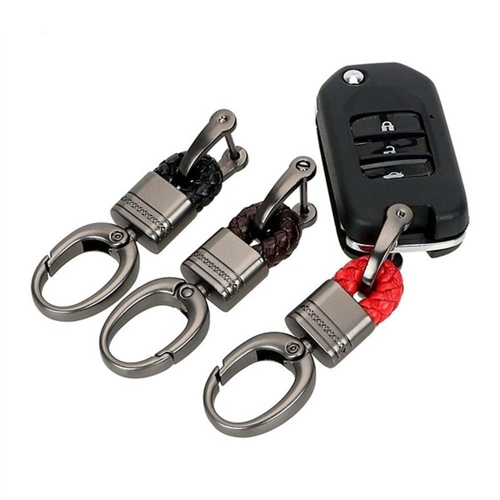Car Keychain Braided Rope Key Holder Zinc Alloy Automotive Accessories Keys For Men And Women Black Red Coffee