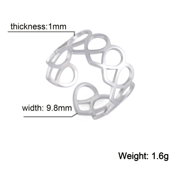 Cat Kitten Ring Stainless Steel Jewelry Adjustable Opening Geometric Design Fashion Ring For Women And Girls Gift