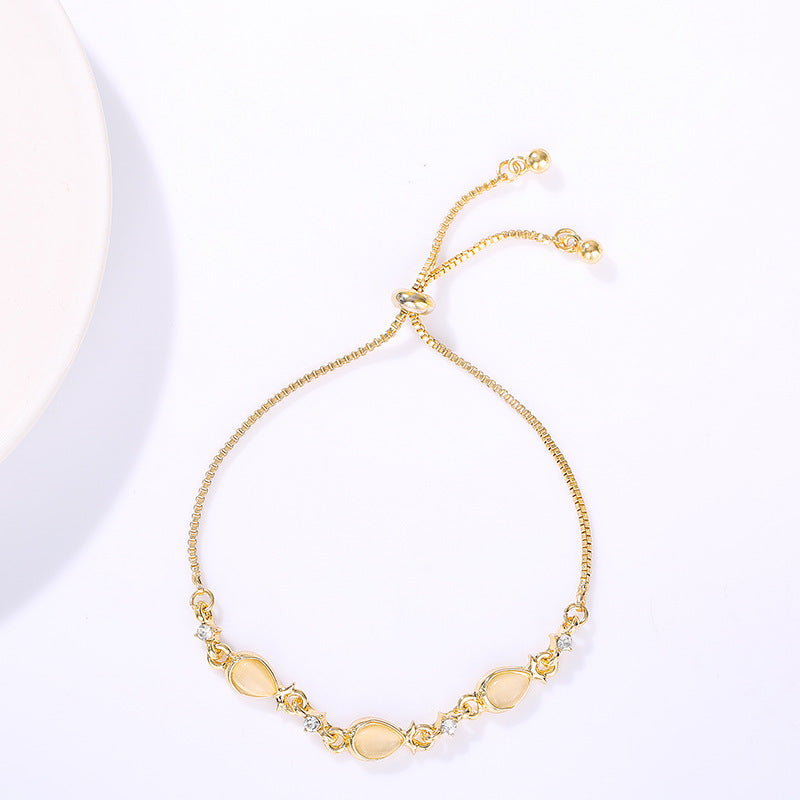 Womens Star Zircon Flower Bracelet Alloy Jewelry Gift