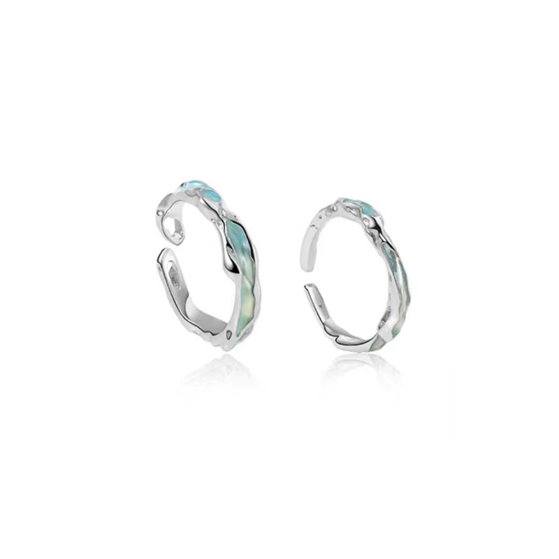 Adjustable Copper Ring With Wave Design Irregular Niche Statement Ring For Women Trendy Fashion Jewelry For Everyday