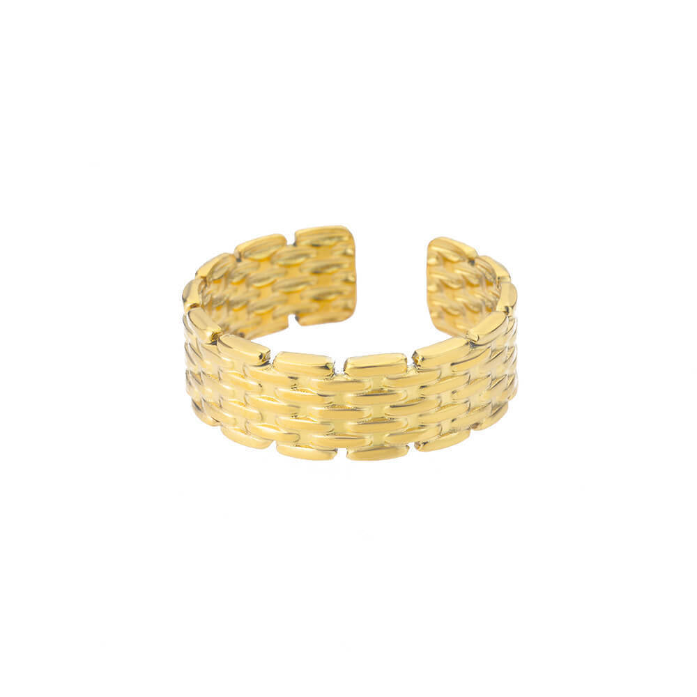 Womens Stainless Steel Ring Adjustable Geometric Open Ring Round Electroplated Jewelry for Women Everyday Wears