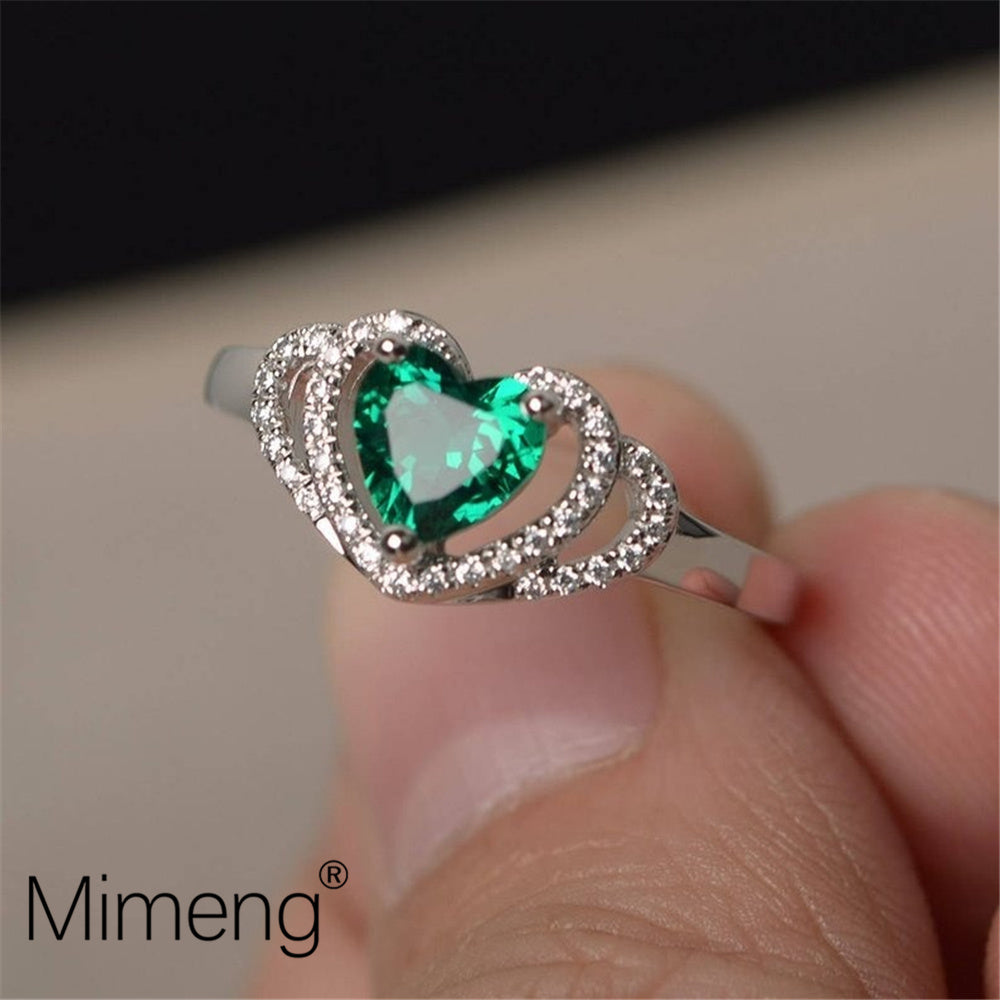 Elegant Heart Shaped Ring for Women with Zircon Gemstone
