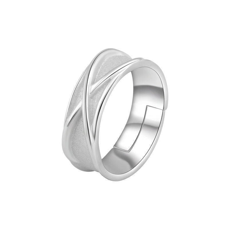 2 Dimensional Ring Opening Adjustable Men And Women Simple Bracelet Finger Jewelry Versatile Personality Ring