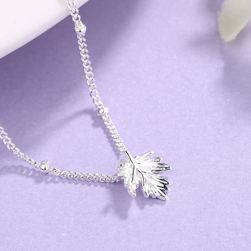 Copper Maple Leaf Bracelet for Women Electroplated Jewelry